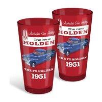 HOLDEN SET RED CONICAL GLASSES